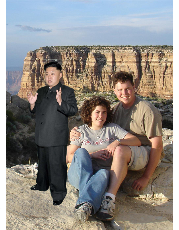 Kim at the Grand Canyon telling his entourage how big his Canyon is