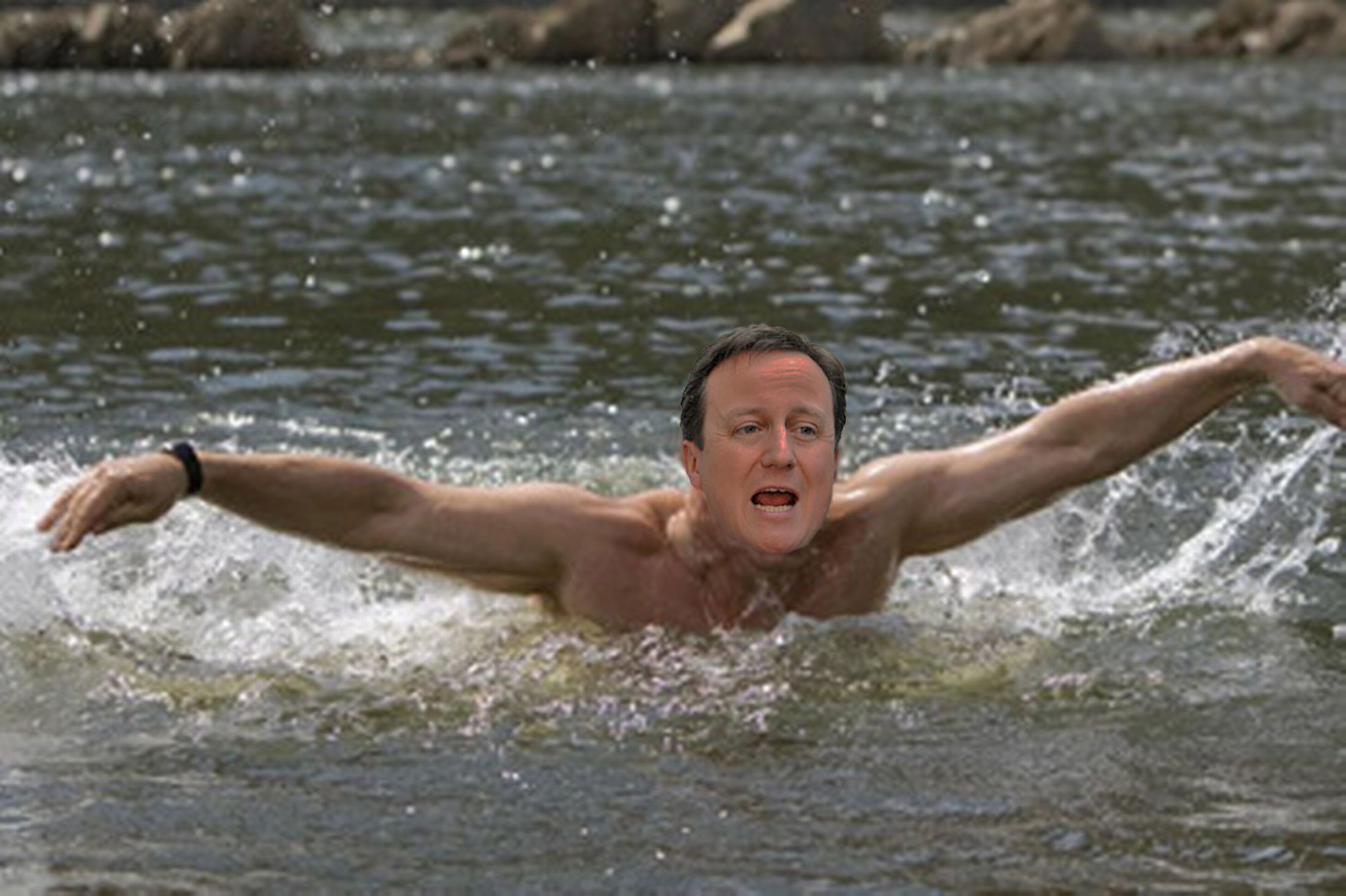 David Cameron taking a dip.