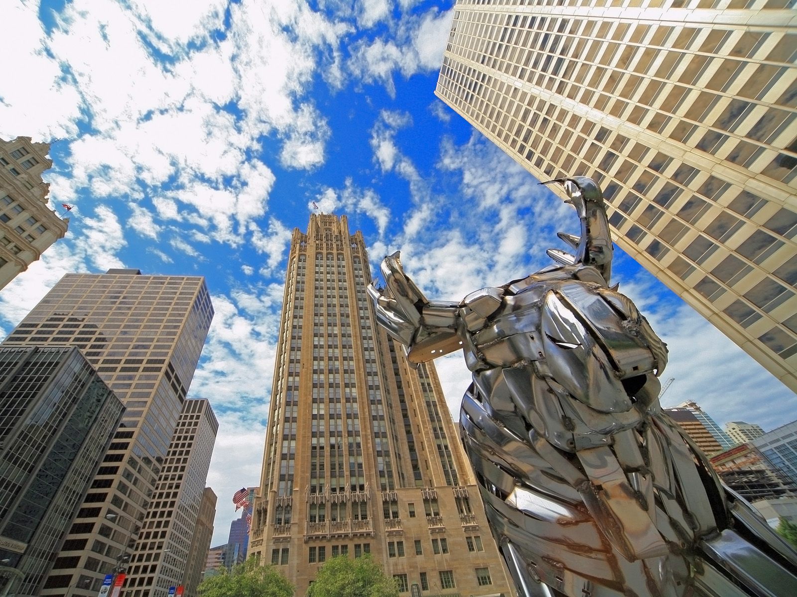 Chrome Sculpture, Michigan Avenue, Chicago, Illinois