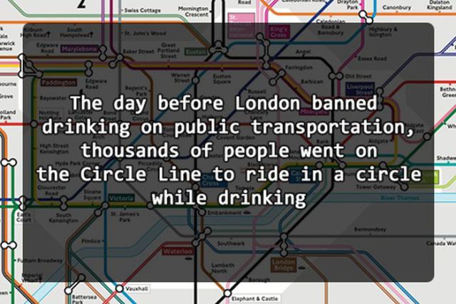 map - br Swiss Cottage Mornington Canonbury Dulon and Addine arwick Marylebon e Post ouse ung Pantone Lire and Nuttet The day before London banned drinking on public transportation, anken thousands of people went on the Circle Line to ride in a circle wic