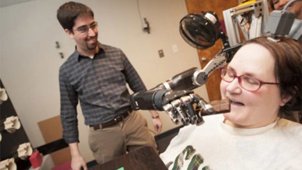 Quadriplegic Uses Her Mind to Control Her Robotic Arm