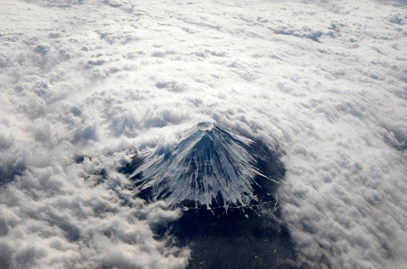Mount Fuji from above the clouds