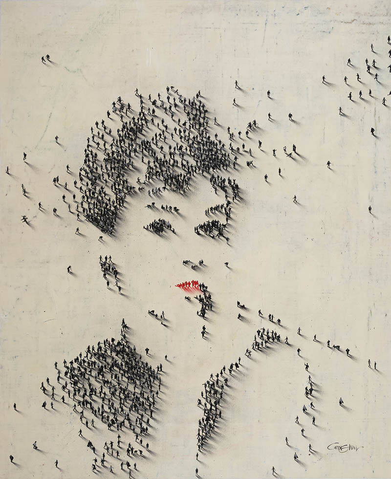 Audrey Hepburn people pixel portrait from above