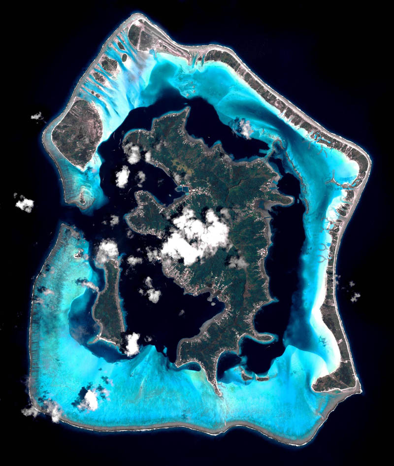 Bora Bora from space Pleiades France