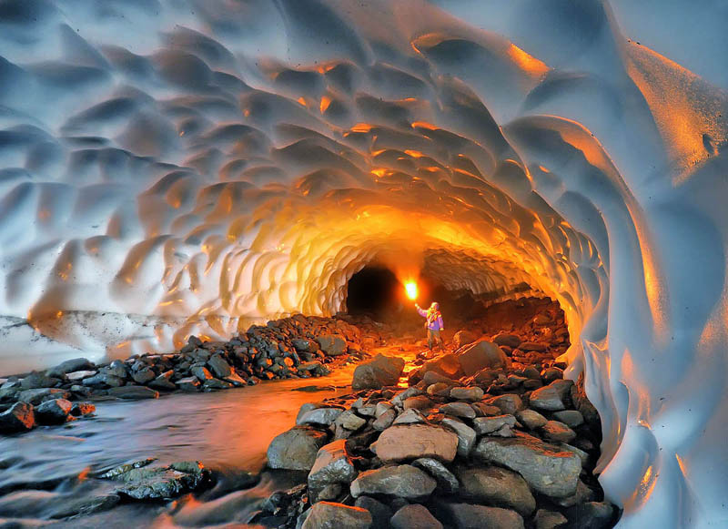 Snow tunnel in Russia
