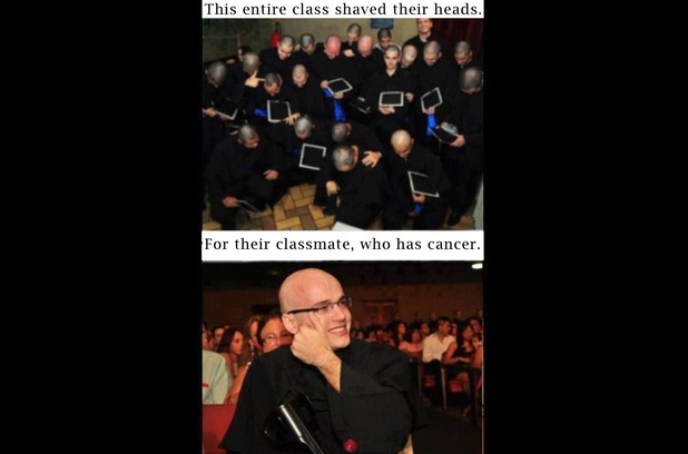 On graduation day, this entire class shaved their heads.