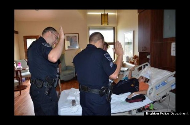 12-year-old Jose Rubio-Pavon with an inoperable brain tumor was sworn in as his city's youngest police officer.