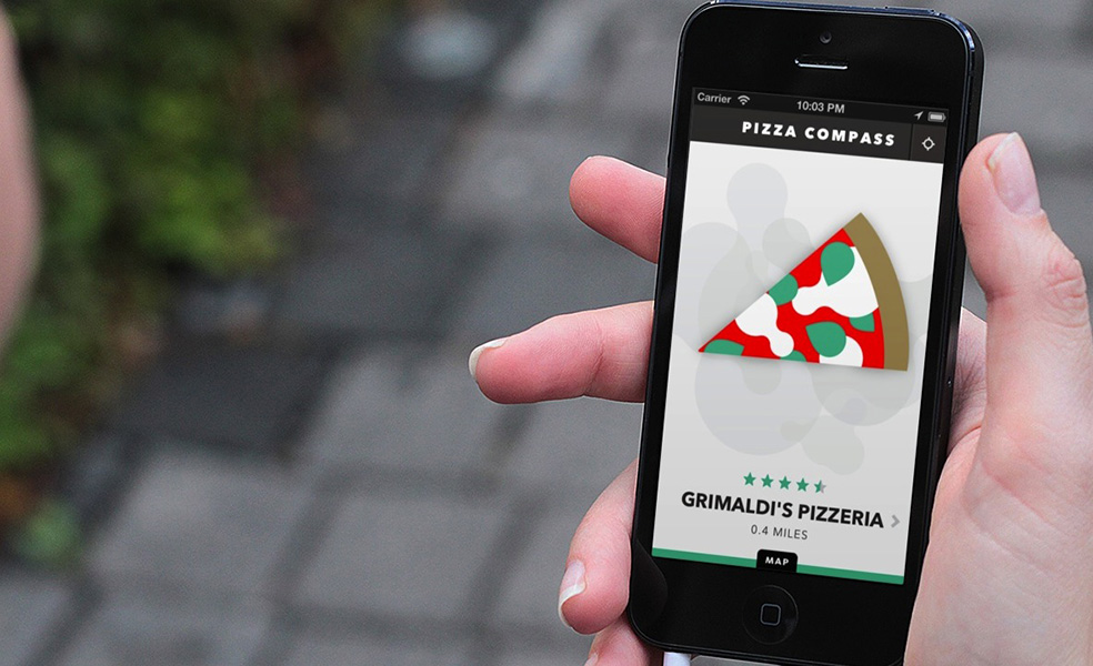 Pizza Compass App finds pizza places