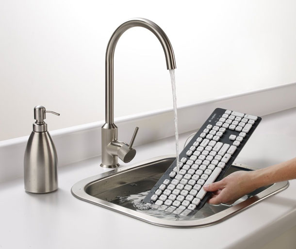 Logitech Washable Keyboard K310-Dirt? Dust? Grime? Life happens and this keyboard is ready. Give it a deep soak. Its easy to clean, built to be hand washed and designed with long-lasting keys that can take a poundingincluding one-touch keys that get you right to whatever you want to do.