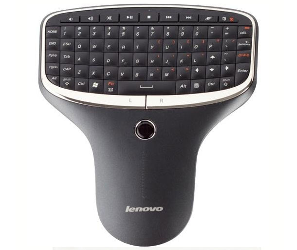 Lenovo Mulitimedia Remote N5902-With a mini wireless keyboard and palm-sized dimensions this Lenovo Multimedia Remote offers a compact way to improve your home theater PC experience. It communicates with your PC by way of a tiny USB dongle and provides excellent range during your use.