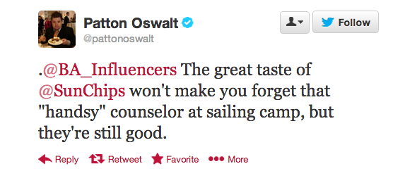 all time low tweets - y Patton Oswalt . The great taste of won't make you forget that "handsy" counselor at sailing camp, but they're still good. t7 Retweet Favorite ... More