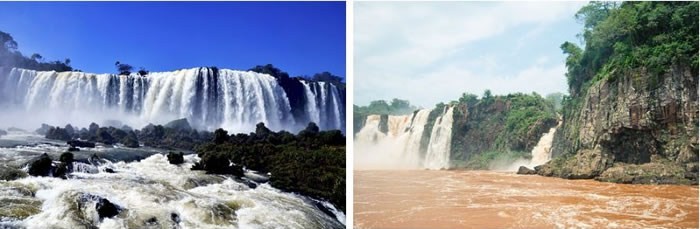 Iguazu Falls between Brazil and Argentina South America