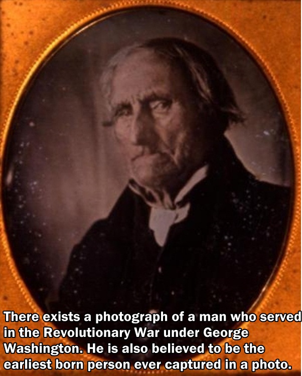 Fun fact about man photographed with George Washington whom may be the first person born to be photographed.