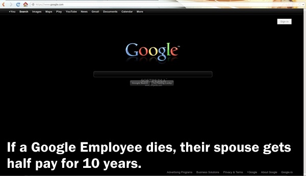 fun fact about how google pays an employees family for 10 years a half salary if they die.