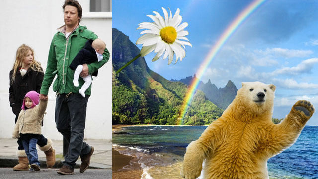 Buddy Bear, Petal Blossom Rainbow, and Daisy Boo  children of Jamie Oliver