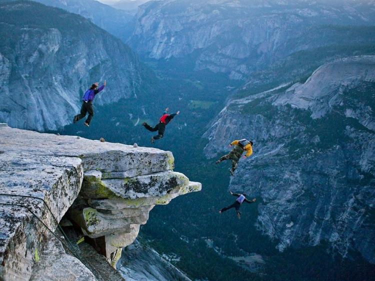 Base jumping in Yosemite..