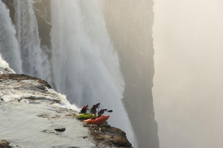 Extreme kayaking at Victoria Falls