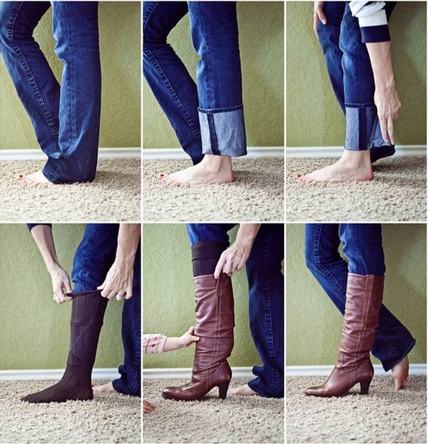 Neatly tuck your non-skinny jeans in boots