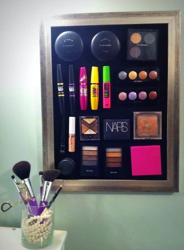 Store your makeup on a magnet board