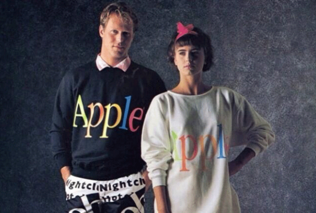 In 1986, Apple launched a clothing line