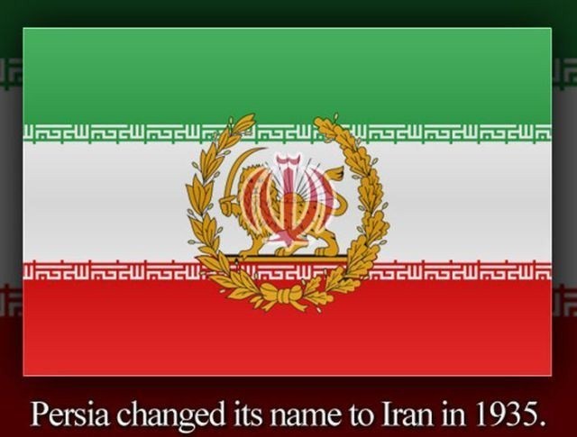 graphic design - . ' Persia changed its name to Iran in 1935.