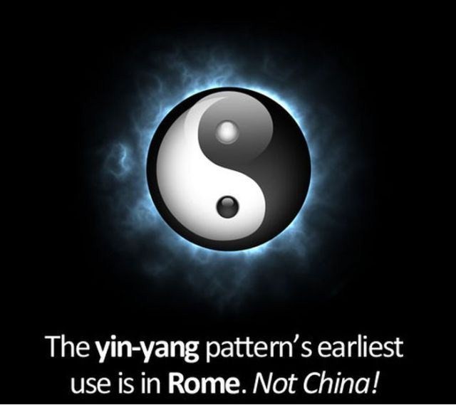 billiard ball - The yinyang pattern's earliest use is in Rome. Not China!