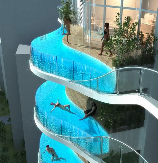 18. Balcony pools that are both luxurious and terrifying