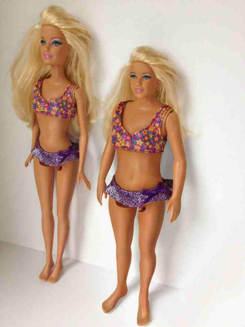 This is how Barbie would look if she had normal proportions.