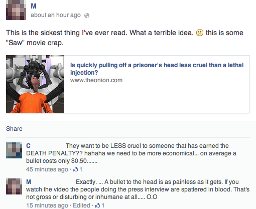 20 Facebook Posts of People Getting OWNED by The Onion