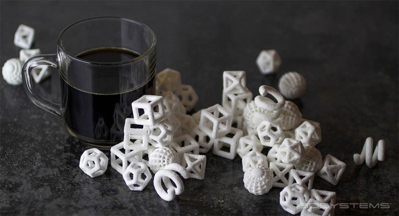 3D printed sugar cubes