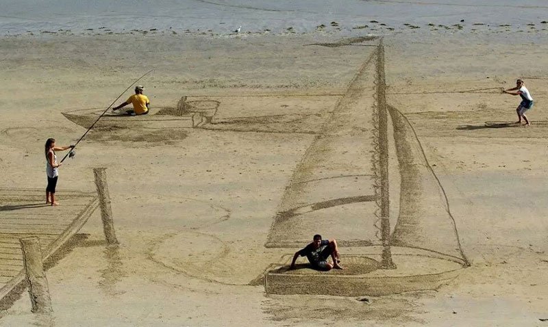 3D beach drawing