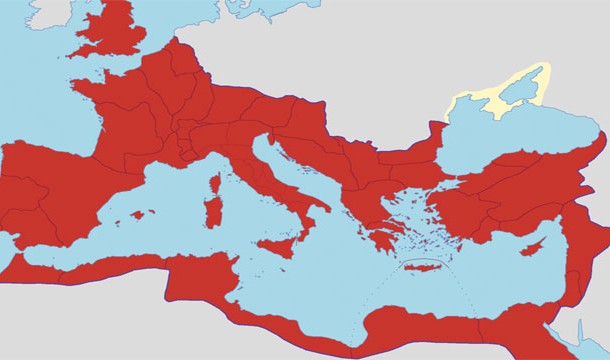 At its peak the Roman Empire stretched for 2.51 million square miles. It was only the 19th largest empire in history