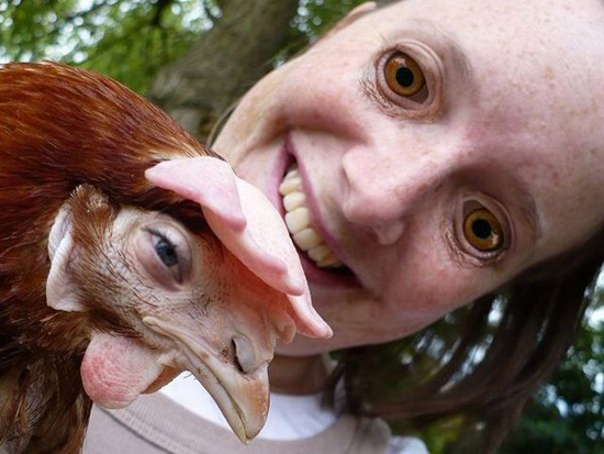 cool pic lady with chicken eyes