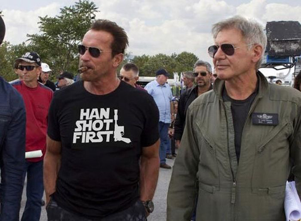 cool pic harrison ford arnold schwarzenegger - Hani Shot First.2