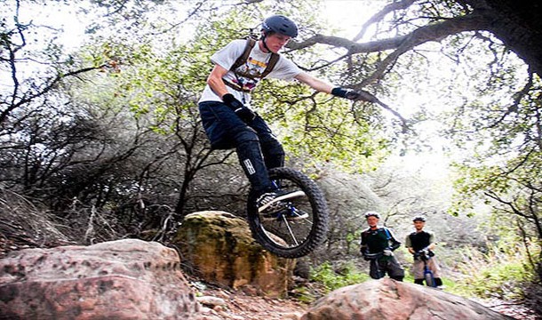 Mountain Unicycling: As if biking along deadly crevices with two wheels wasn't hard enough.