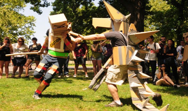 Cardboard Tube Fighting: It's a real sport, and the Cardboard Tube Fighting League is a real sporting organization.