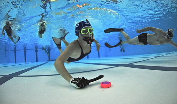 Octopush: It's basically underwater hockey, except instead of a stick you use a short blade.