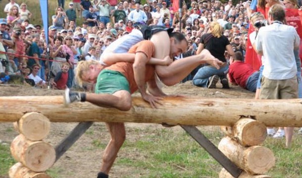 Wife Carrying: The objective is to complete an obstacle course while carrying your (or someone else's) wife.