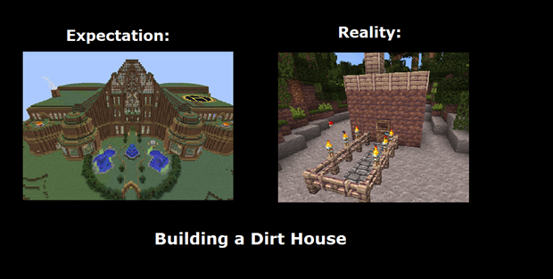 expectations vs reality building - Expectation Reality Building a Dirt House