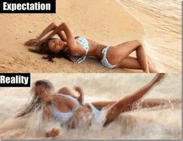 expectation vs reality beach - Expectation Reality