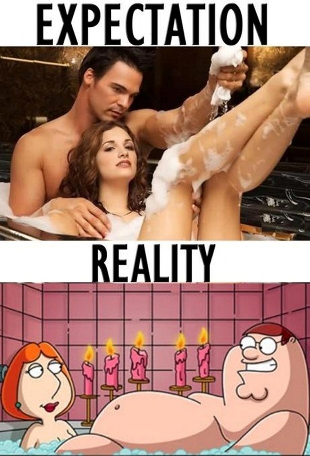 bath together romantic - Expectation Reality