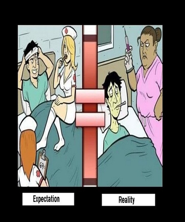 sexy nurse vs reality - Expectation Reality