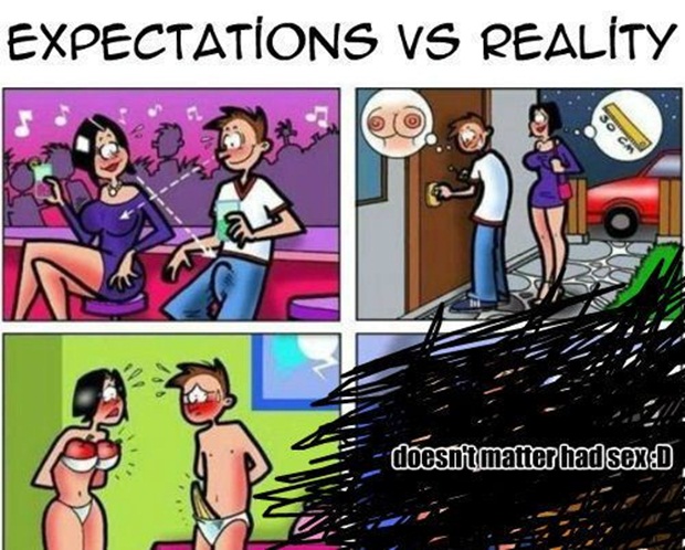 comics - Expectations Vs Reality doesn't matter had sex cd