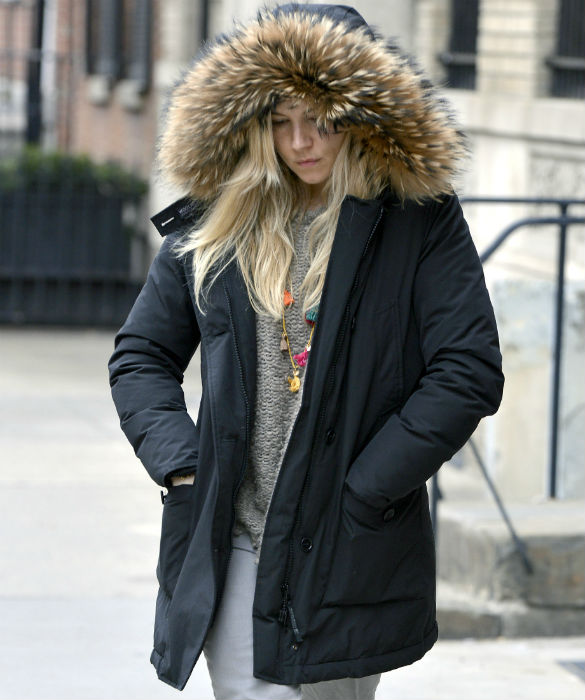 Sienna Miller  Incognito In Huge Fur Hood