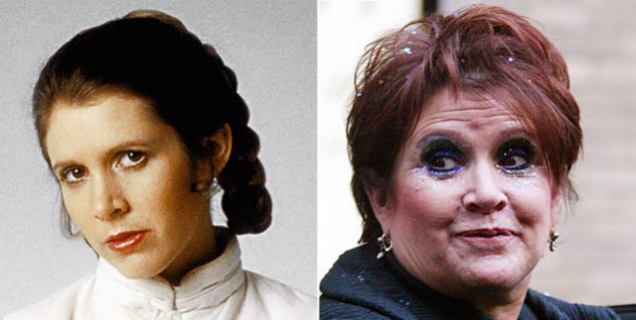 carrie fisher then and now