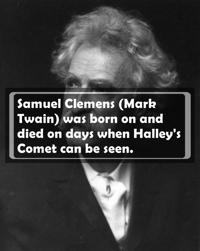 mark twain portrait - Samuel Clemens Mark Twain was born on and died on days when Halley's Comet can be seen.