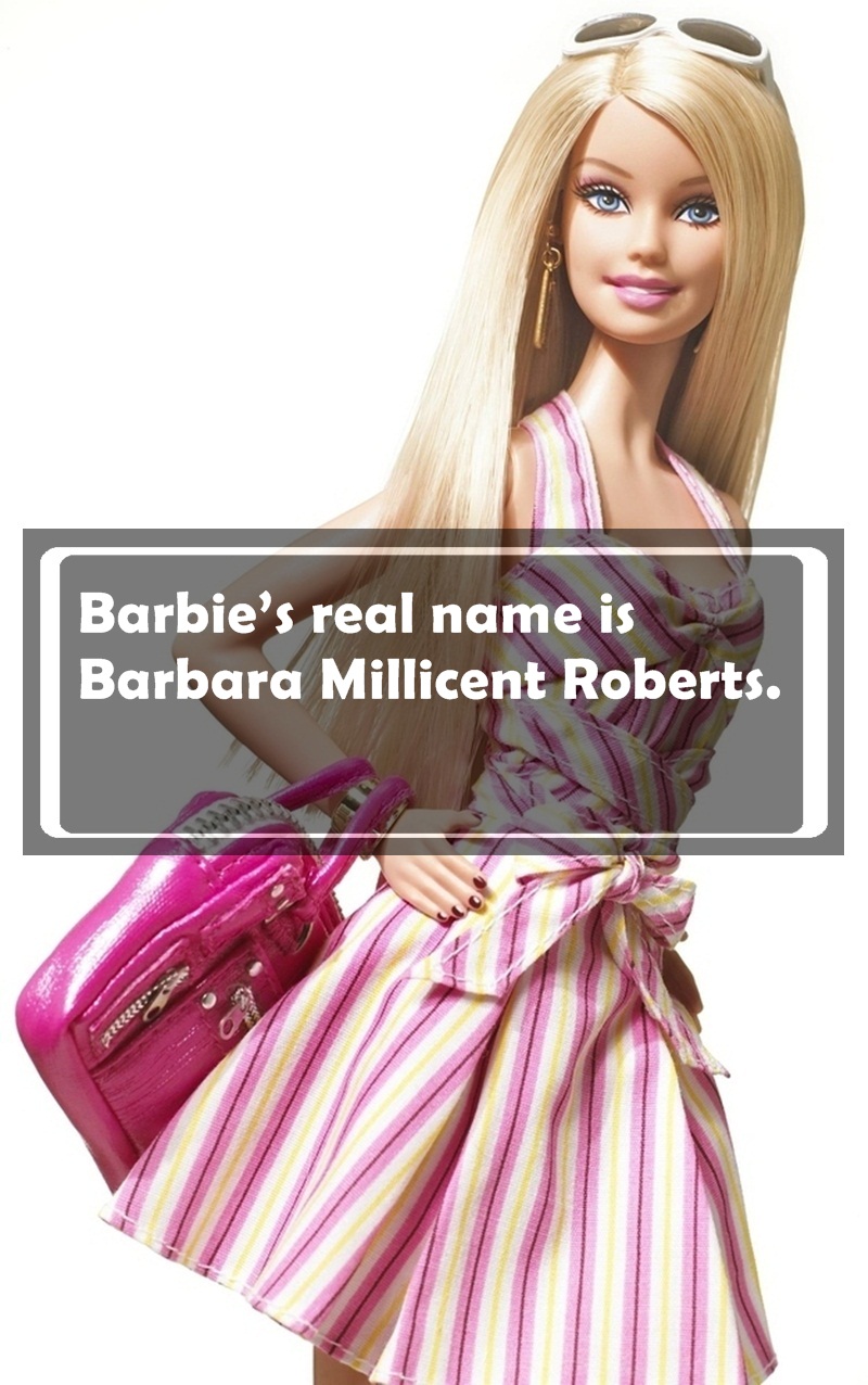barbie png - Barbie's real name is Barbara Millicent Roberts.