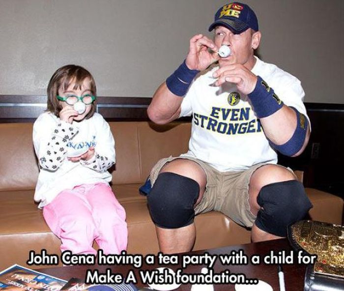 wtf john cena make a wish tea party - Bas Steven Verongen John Cena having a tea party with a child for Make A Wish foundation...