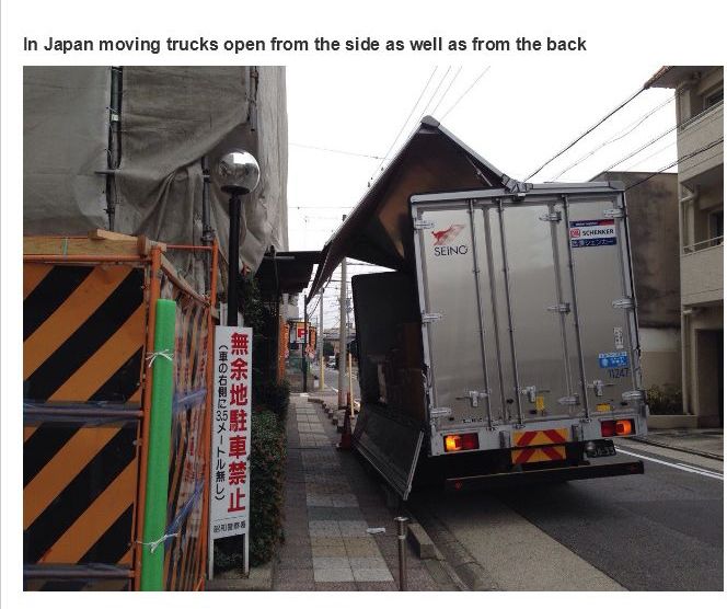 Fascinating photos - trailer - In Japan moving trucks open from the side as well as from the back Seino 5