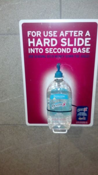 water - For Use After A Hard Slide Into Second Base germ